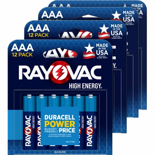 Battery, Alkaline, High Energy, AAA, 12/PK 24/CT