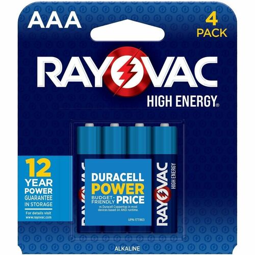 Battery, Alkaline, High Energy, AAA 4/PK