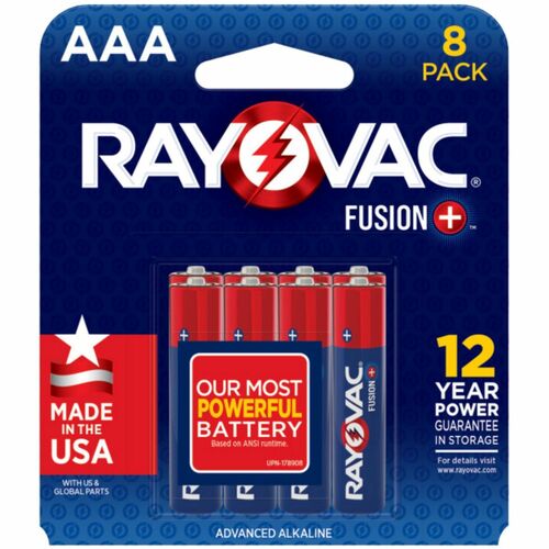 Battery, Fusion, Alkaline, AAA, 8/PK 24/CT