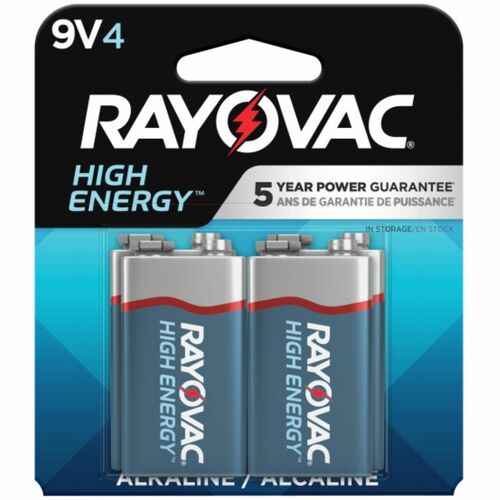 Batteries, Alkaline, 9V 4/PK