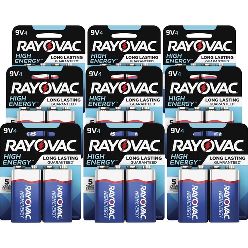 Alkaline Batteries, 9V High Energy Premium, BE/SR, 4 Pack 12/CT