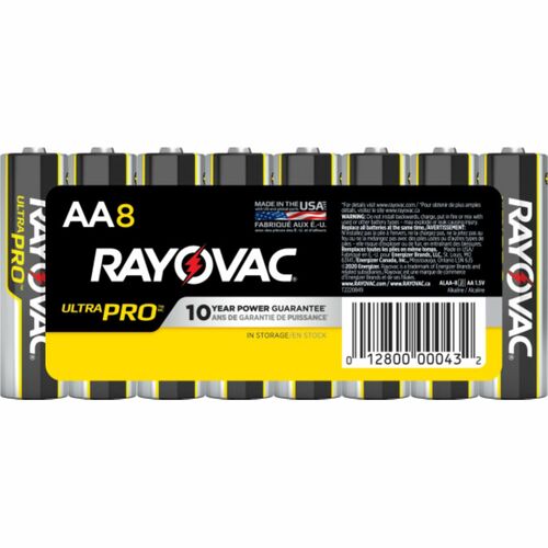 Industrial Plus Batteries, Alkaline, AA, 1.5V 8/PK