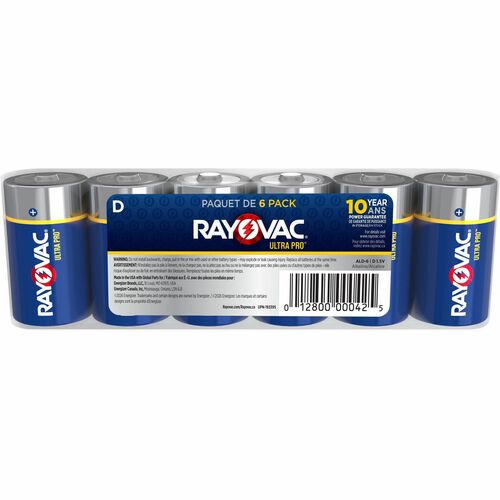 Battery, Alkaline, Ultra Pro, D 6/PK