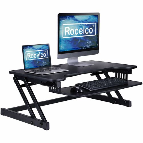 Riser, Desk, Standing, 37" Wide, Black