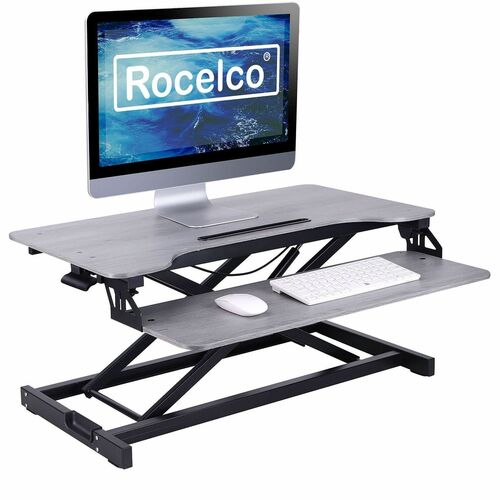 Riser, Desk, Standing, 31" Wide, Gray