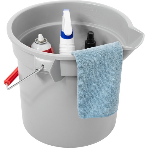 Bucket, Rnd, 12" X 11.2", Bright, Gray 6/CT