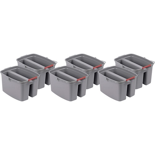 Bucket, Plastic, Double Utility, Gray 6/CT