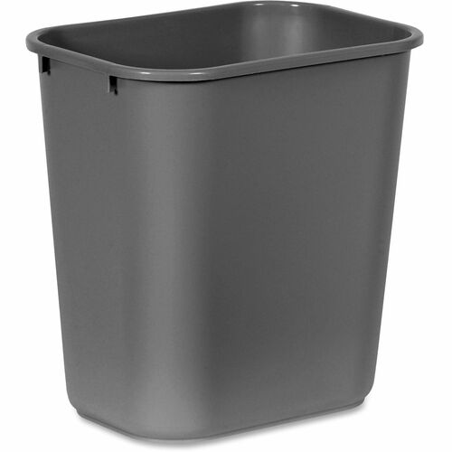 Wastebasket, Rectangular, Medium, Gray