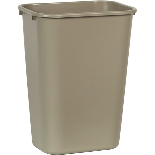 Wastebasket, Rectangular, Large, Beige 12/CT
