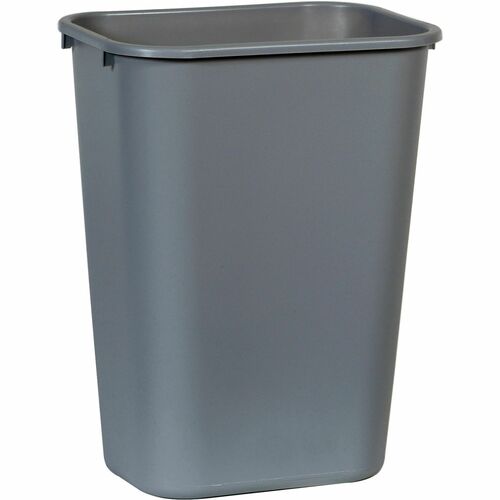 Wastebasket, Rectangle, Large, Gray