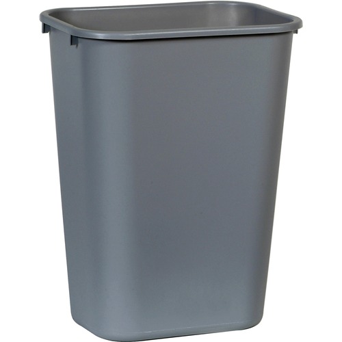 Wastebasket, Rectangular, Large, Gray 12/CT