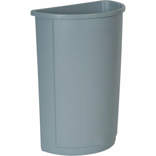 Wastebasket, Half Round, 21 Gallon, Gray
