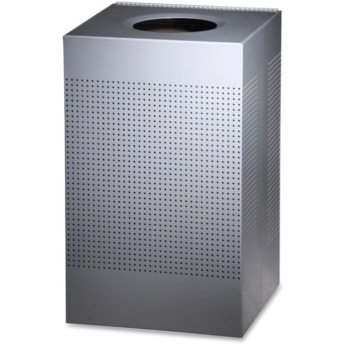 Trashcan, Square, Open Top, 20 Gallon, Silver