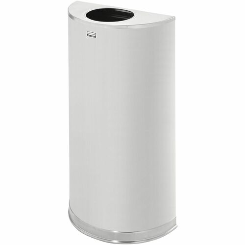 Receptacle, Half Round, 12 Gallon, Stainless Steel