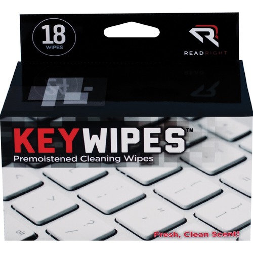 ReadRight KeyWipes Keyboard Cleaning Wipes, 18/BX