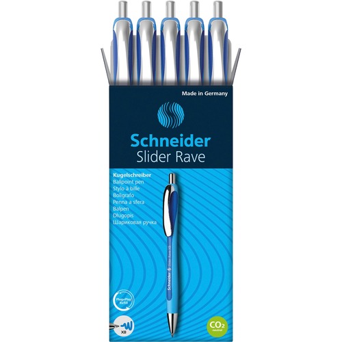 Pen, Rave, Ballpoint, 1.4 Millimeter, Blue 5/PK