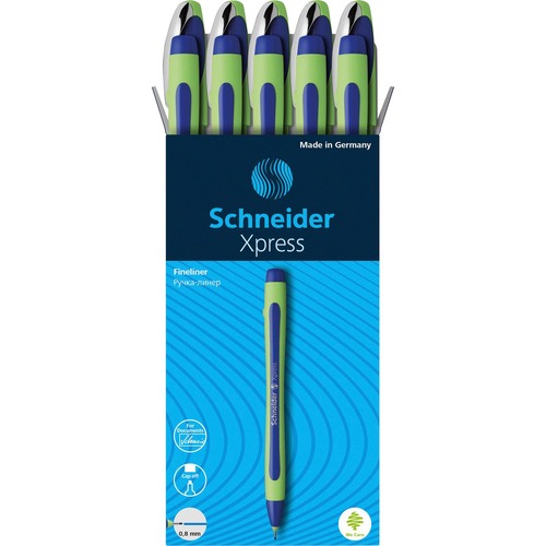Pen, Fineliner, 0.8 mm, Blue, Pack 10/PK