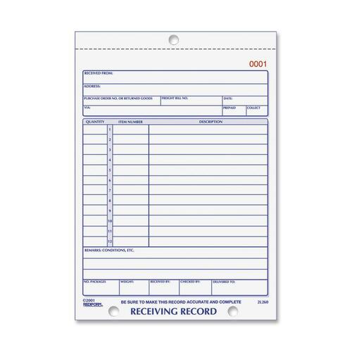 Forms, Receiving Record, 3-Point