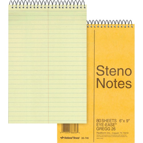 Book, Steno, Gregg, 80 Sheets, Green