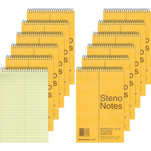 Book, Steno, Gregg, 80 Sheets, Green 12/PK