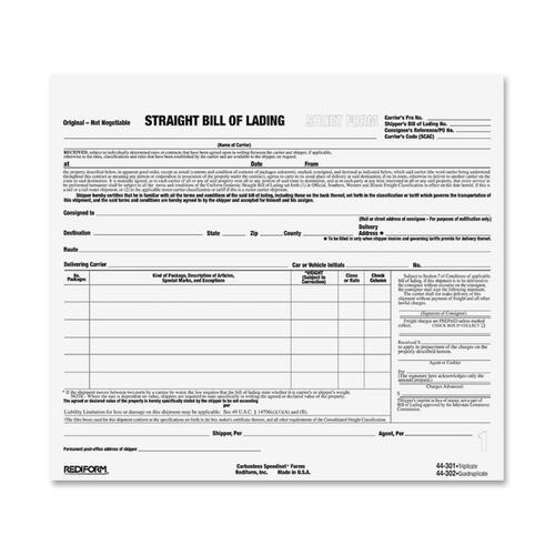 Form, Bill of Lading, Snap-Away 250/PK