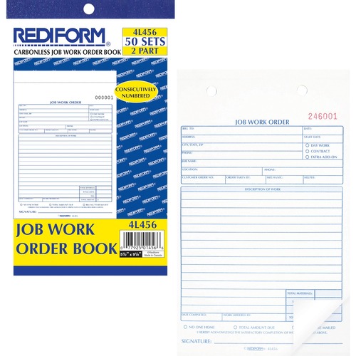 Book, Job Work Order, 2-Part