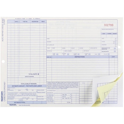 Form, Repair, 3 Part, Speedi Set 50/PK