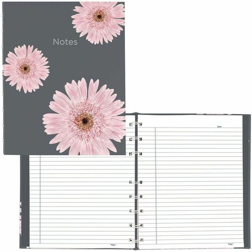 Notebook, Hardcover, 75 Sheets, 9 x 7, Pink Daisy