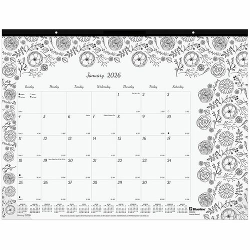 Deskpad, Coloring, Botanical, Lg
