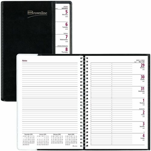 Weekly Planner, 8x7, Pre-Vu, Black