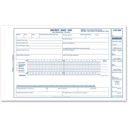 Logbook, Delivery, Driver, Duplicate, 31st