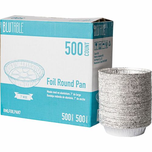 Foil Pans, For Takeout, No Lids, Aluminum, Round, 7", SR 500/CT