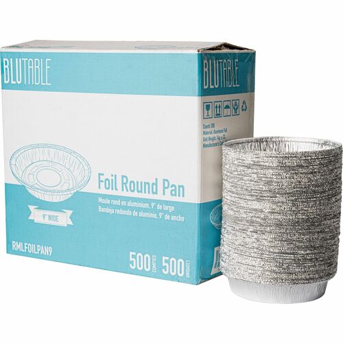 Foil Pans, For Takeout, No Lids, Aluminum, Round, 9", SR 500/CT