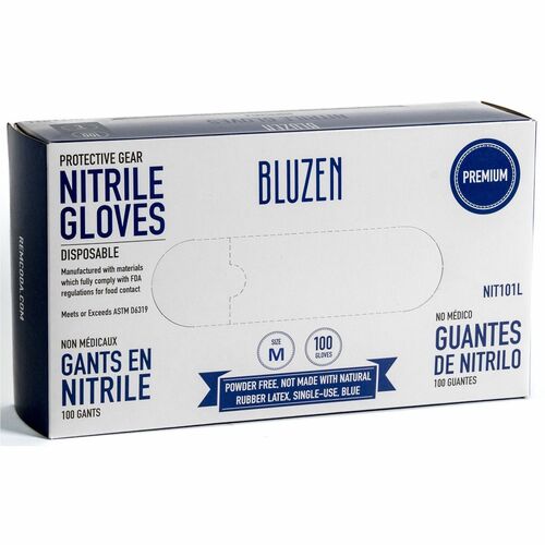 Gloves, Nitrile, Disposable, Black, Medium 100/BX