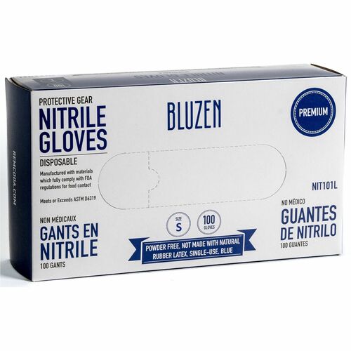 Gloves, Nitrile, Disposable, Black, Small, 100/BX 10/CT