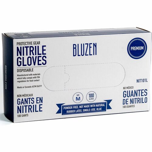 Gloves, Nitrile, Extra, Disposable, Black, Medium, 100/BX 10/CT