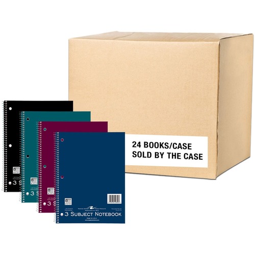Notebook, Wirebound, 3 Subject, College 24/CT