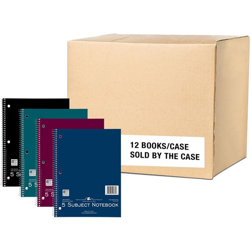 Notebook, Wirebound, 5 Subject, College 12/CT