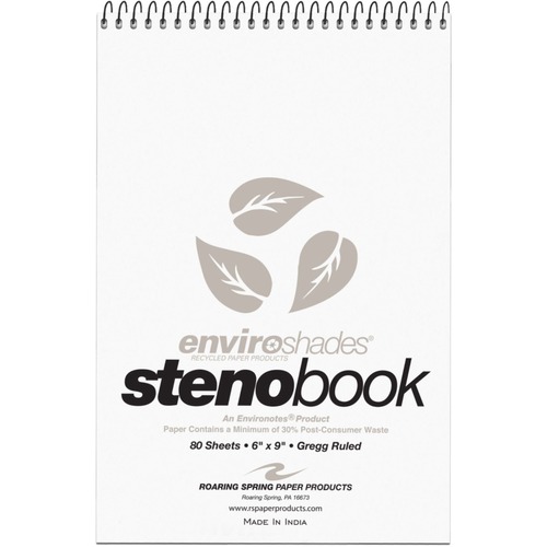 Notebook, Steno, 6x9, Gray 4/PK