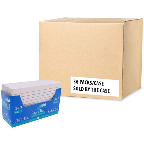 Trayed Index Cards, White, 3x5 36/CT