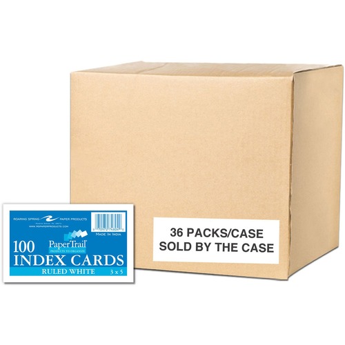 Index Cards, 3x5, White, Lined 36/CT