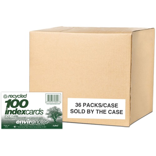 Index Cards, 3x5, White, Lined 36/CT