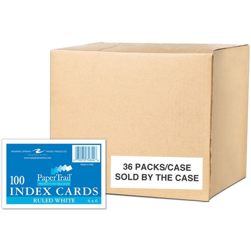Index Cards, 4x6, White, Lined 36/CT