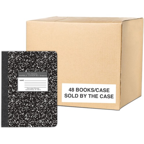 Marble Comp, Black, Collge, 80 Sheets 8/CT