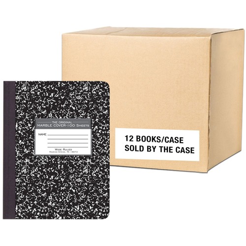 Marble Comp, Black, Wide, 100 Sheets 12/CT