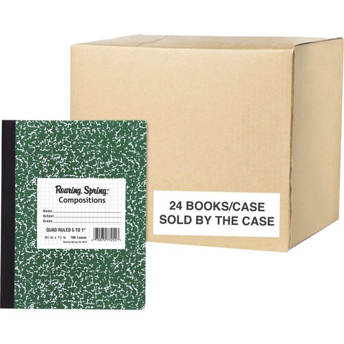 Marble Comp, Green, Graph, 100 Sheets 24/CT
