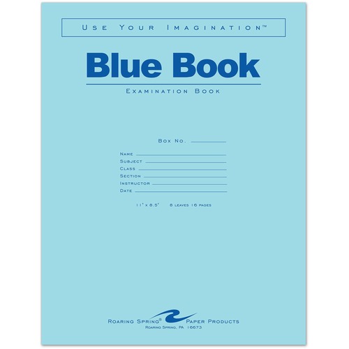 Book, Blue, Exam 11 X 8.5 50/PK