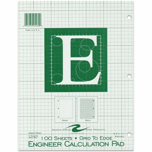 Pad, Engineers, 100 Sheet, Green