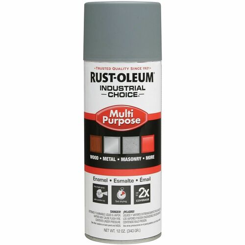 Paint, Spray, Flat, Gray Premium, 12 Ounce 6/CT