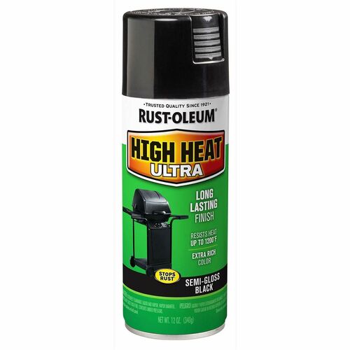 Paint, Spray, High Heat, Black, 12 Ounce